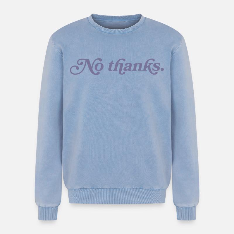 Non merci. - Sweatshirt unisexe Premium acid-wash en coton - bleu délavé acide