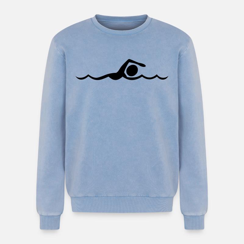 Float - Relaxed Unisex Premium Acid Washed Sweatshirt - acid washed blue