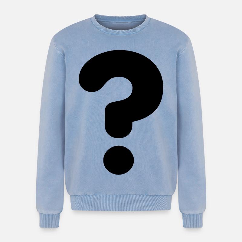 Image question mark # - Relaxed Unisex Premium Acid Washed Sweatshirt - acid washed blue