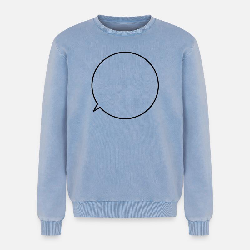Speech bubble request text customizable - Relaxed Unisex Premium Acid Washed Sweatshirt - acid washed blue
