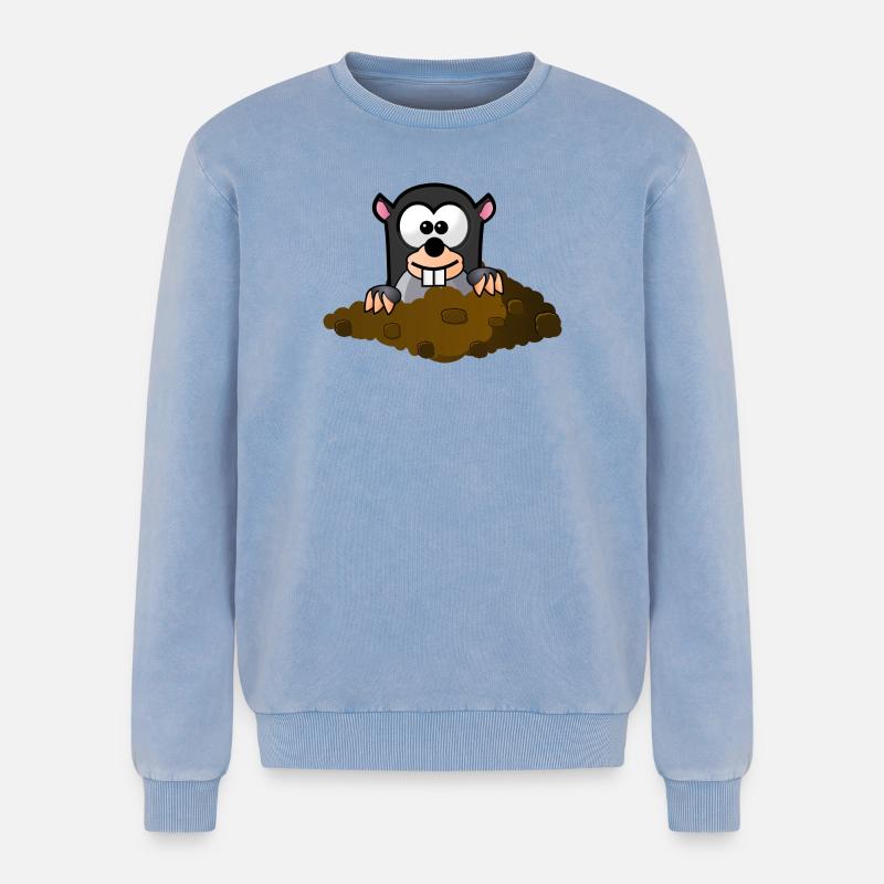 Molecule comic style - Relaxed Unisex Premium Acid Washed Sweatshirt - acid washed blue