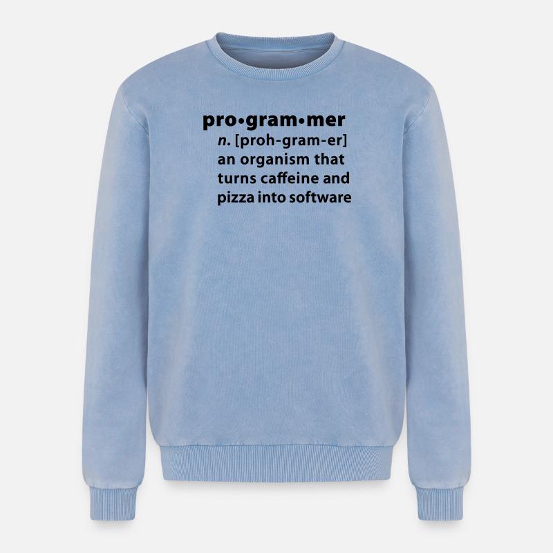 Programmer dictionary definition - Relaxed Unisex Premium Acid Washed Sweatshirt - acid washed blue