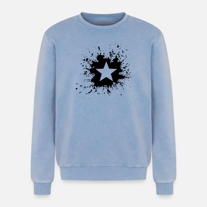 Unknown design - Upload image - Relaxed Unisex Premium Acid Washed Sweatshirt - acid washed blue