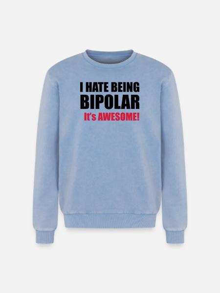 Bipolar - Relaxed Unisex Premium Acid Washed Sweatshirt - acid washed blue