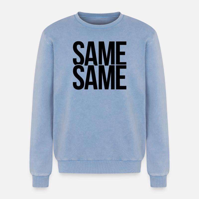 same same - Relaxed Unisex Premium Acid-Washed Sweatshirt - Blau Acid Wash