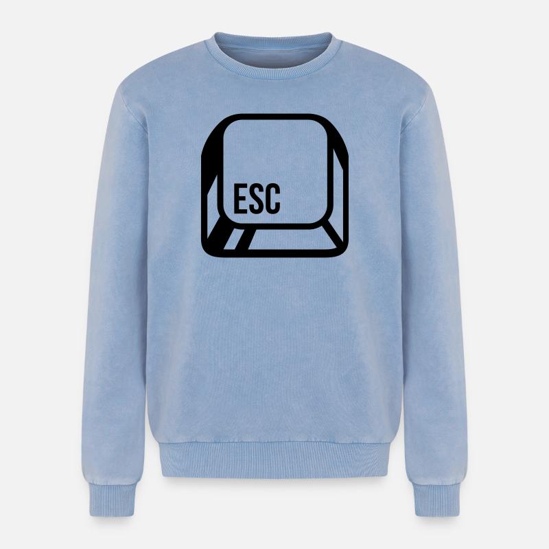 Computer - Relaxed Unisex Premium Acid-Washed Sweatshirt - Blau Acid Wash