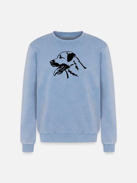 Kangal head - Relaxed Unisex Premium Acid Washed Sweatshirt - acid washed blue