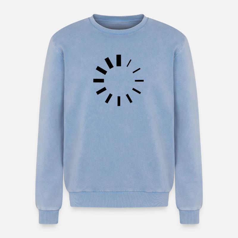 Loading - Logo - Relaxed Unisex Premium Acid-Washed Sweatshirt - Blau Acid Wash