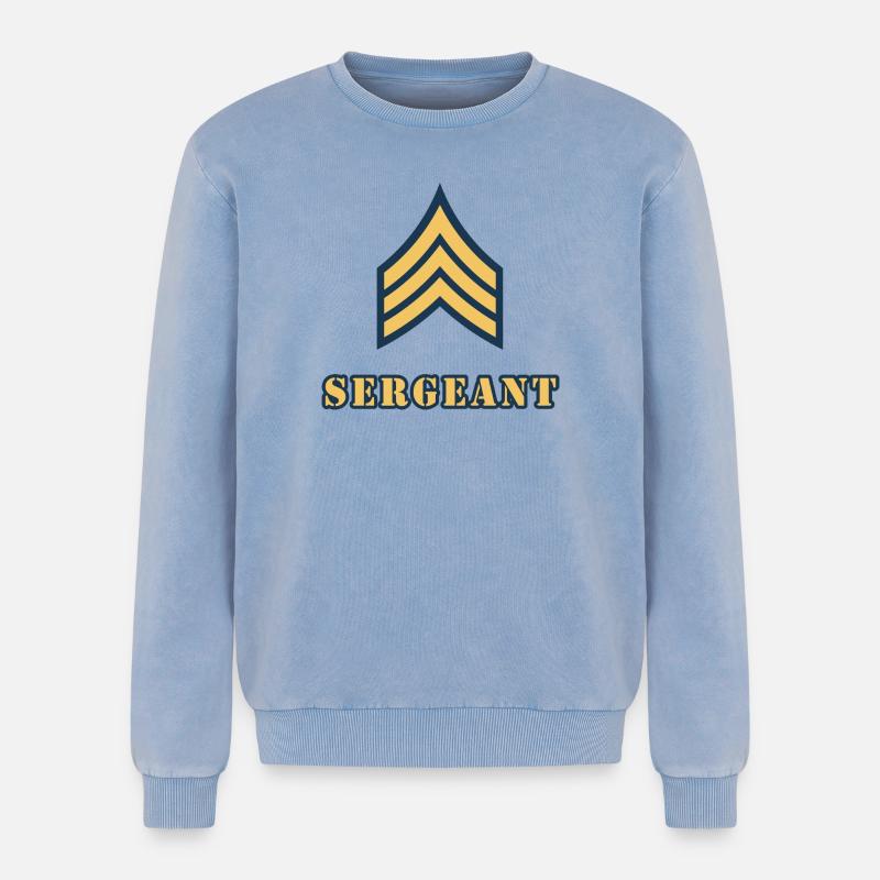 Sergeant - Relaxed Unisex Premium Acid Washed Sweatshirt - acid washed blue