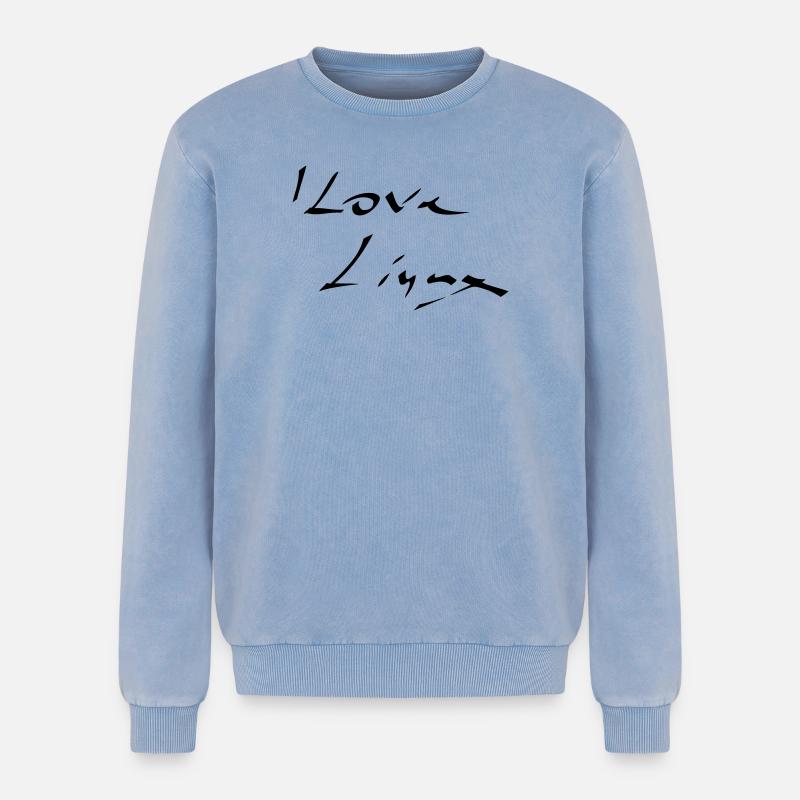 Linux, Software, programmieren - Relaxed Unisex Premium Acid-Washed Sweatshirt - Blau Acid Wash