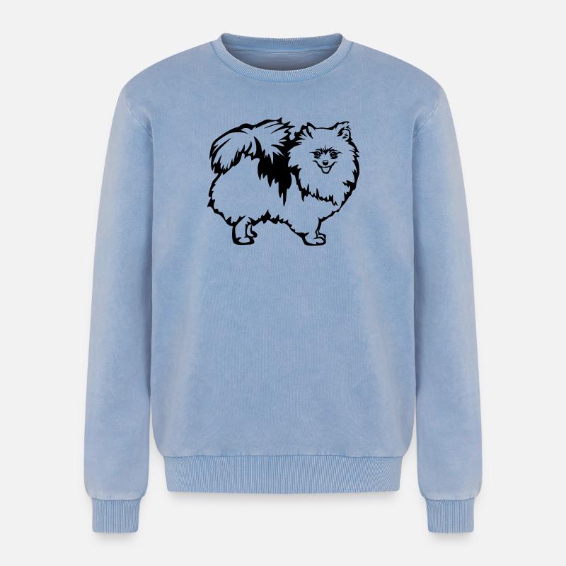Dwarf spitz - Relaxed Unisex Premium Acid Washed Sweatshirt - acid washed blue