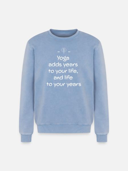 Yoga - Relaxed Unisex Premium Acid Washed Sweatshirt - acid washed blue