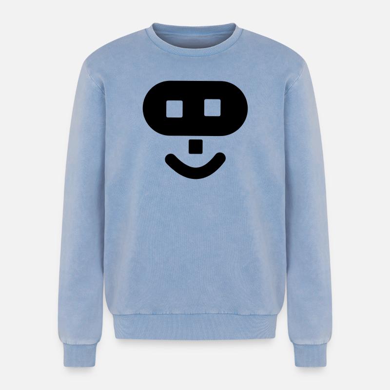 Hacker logo - Relaxed Unisex Premium Acid Washed Sweatshirt - acid washed blue