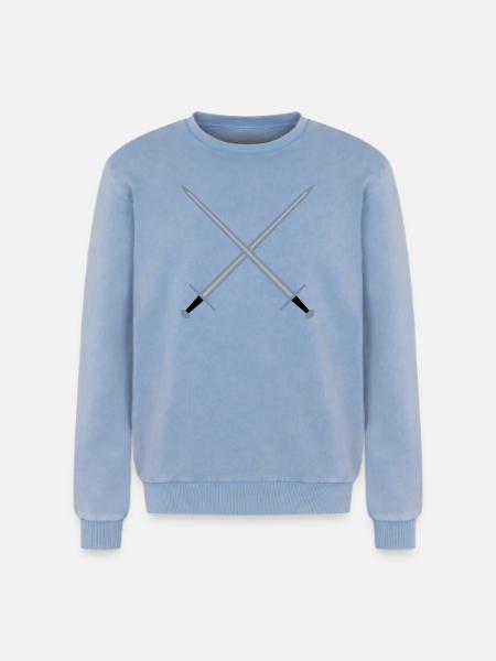 Crossed swords. - Relaxed Unisex Premium Acid Washed Sweatshirt - acid washed blue