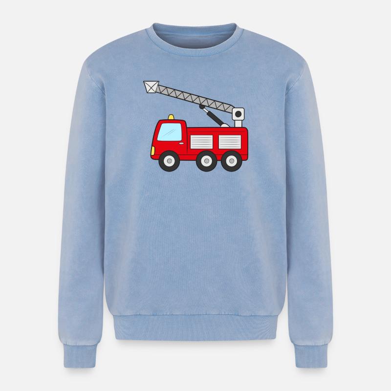 Fire engine Fire engine - Relaxed Unisex Premium Acid Washed Sweatshirt - acid washed blue