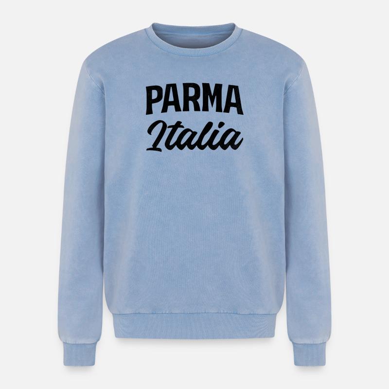 Parma Emilia-Romagna - Relaxed Unisex Premium Acid-Washed Sweatshirt - Blau Acid Wash