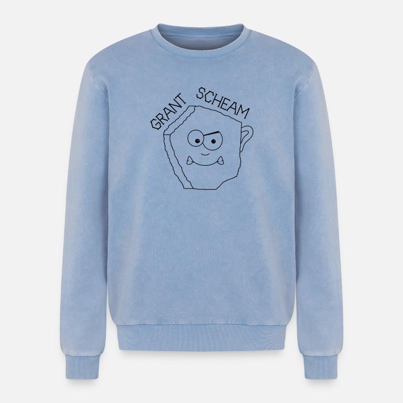 Grantscheam - grumpy person - Austria dialect - Relaxed Unisex Premium Acid Washed Sweatshirt - acid washed blue