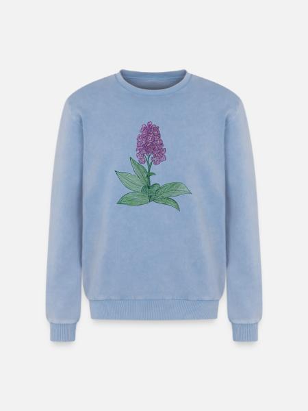 orchidée danoise - Sweatshirt unisexe Premium acid-wash en coton - bleu délavé acide