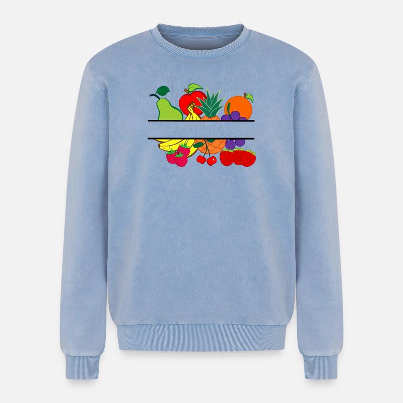 Obstlogo-Shop oder Obstbauer - Relaxed Unisex Premium Acid-Washed Sweatshirt - Blau Acid Wash