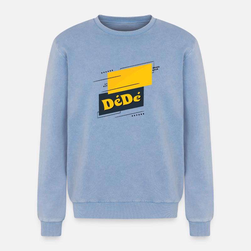 Dédé - Relaxed Unisex Premium Acid Washed Sweatshirt - acid washed blue