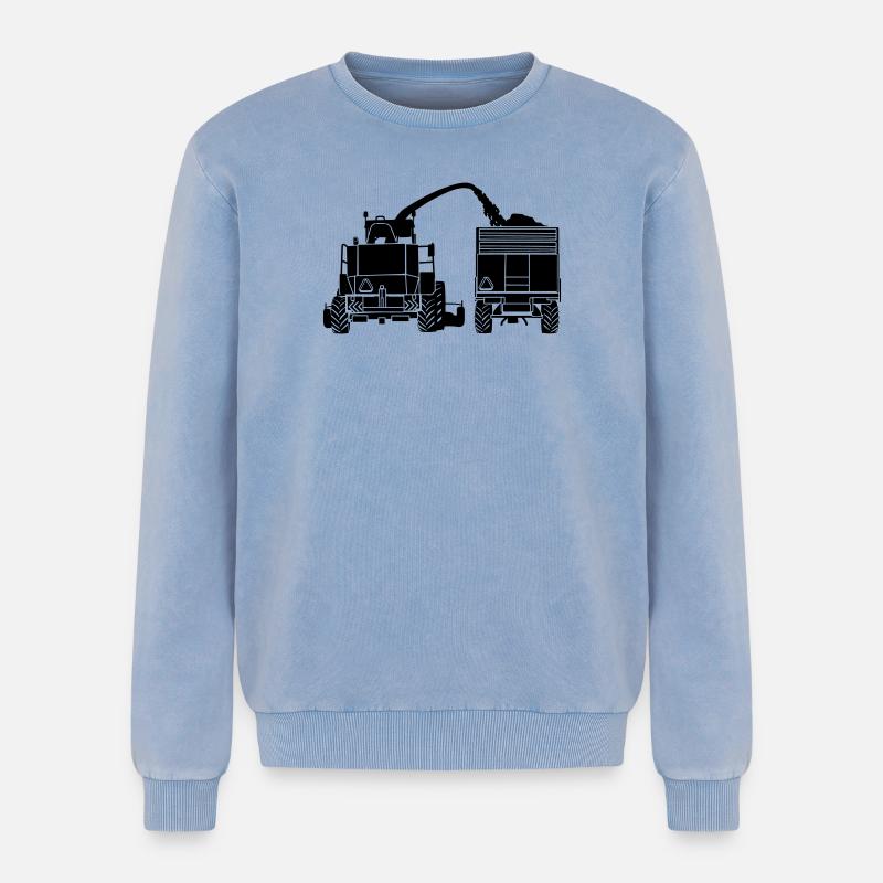 Corn chopper - Relaxed Unisex Premium Acid Washed Sweatshirt - acid washed blue