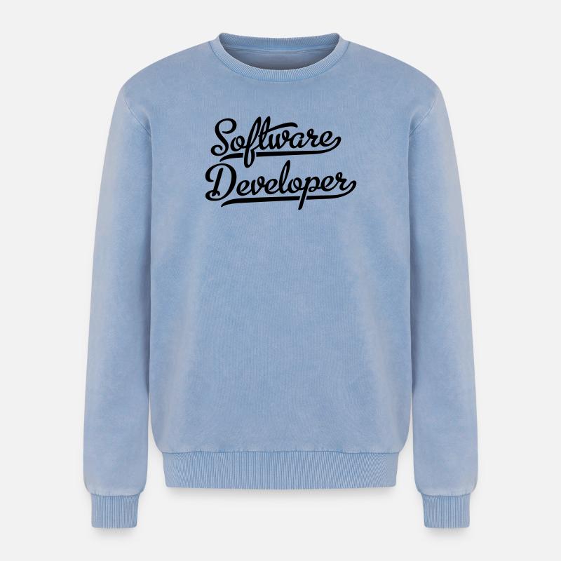 Software developers - Relaxed Unisex Premium Acid Washed Sweatshirt - acid washed blue