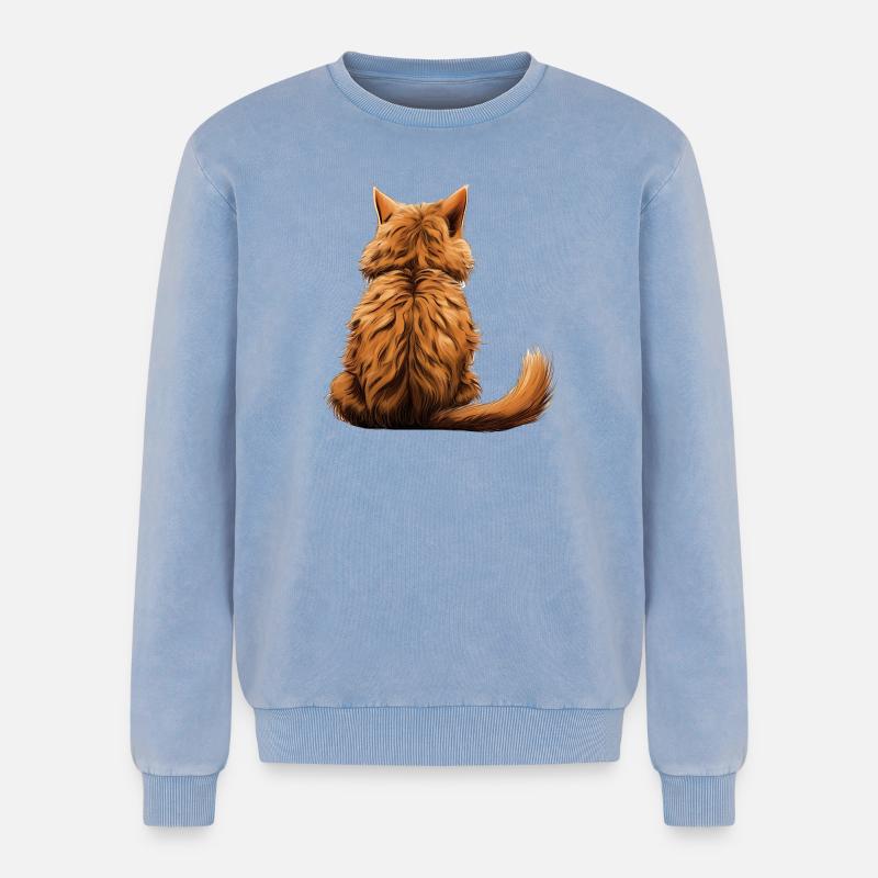 Pixie Bob - Relaxed Unisex Premium Acid-Washed Sweatshirt - Blau Acid Wash