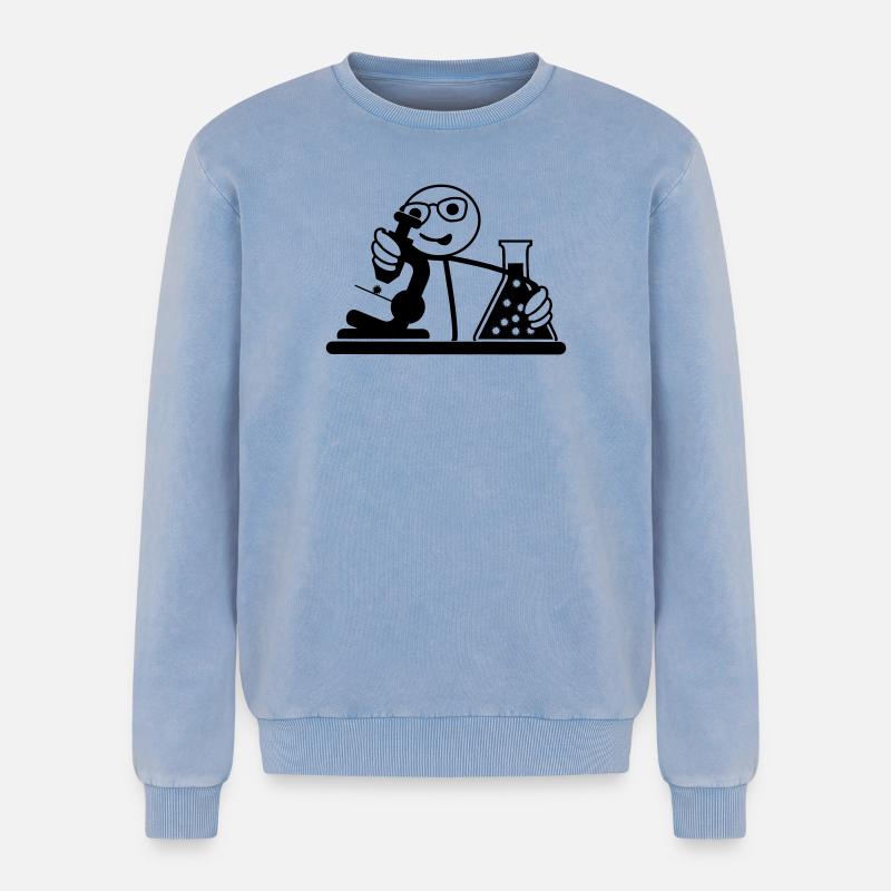Wissenschaftler oder Biologe - Relaxed Unisex Premium Acid-Washed Sweatshirt - Blau Acid Wash