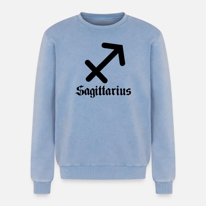 Boogschutter Sagittarius - Relaxed Unisex Premium Acid Washed Sweatshirt - acid washed blue