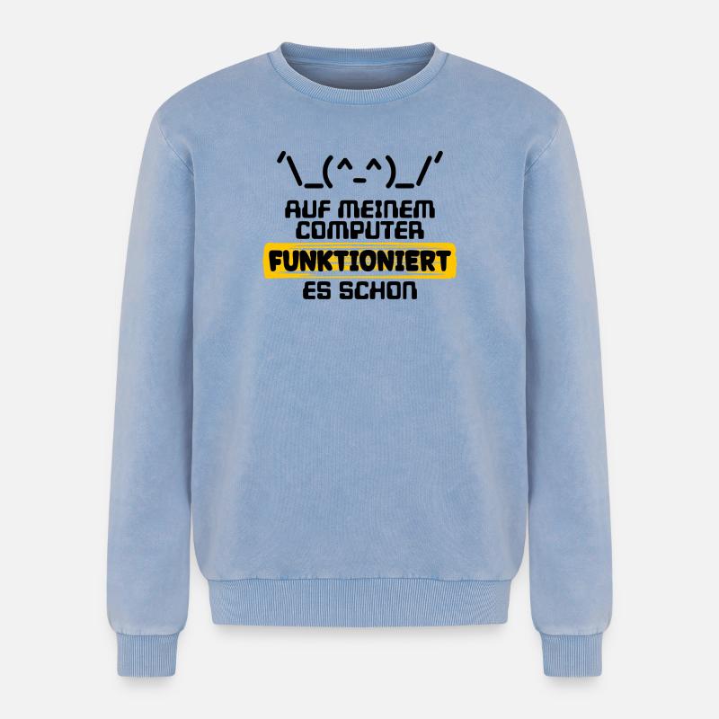 Developer Statement Code Skripting Programmierer - Relaxed Unisex Premium Acid-Washed Sweatshirt - Blau Acid Wash