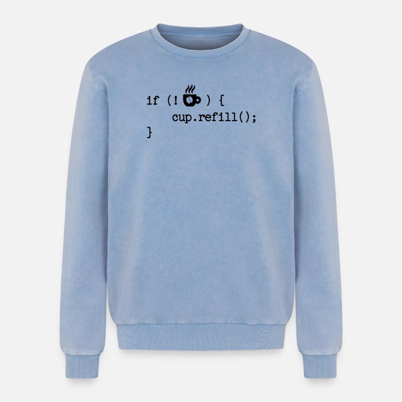 Developer Programmierer Code Webentwickler Debug - Relaxed Unisex Premium Acid-Washed Sweatshirt - Blau Acid Wash