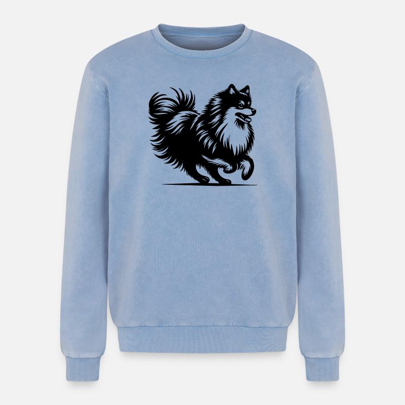 Sharp - Relaxed Unisex Premium Acid Washed Sweatshirt - acid washed blue