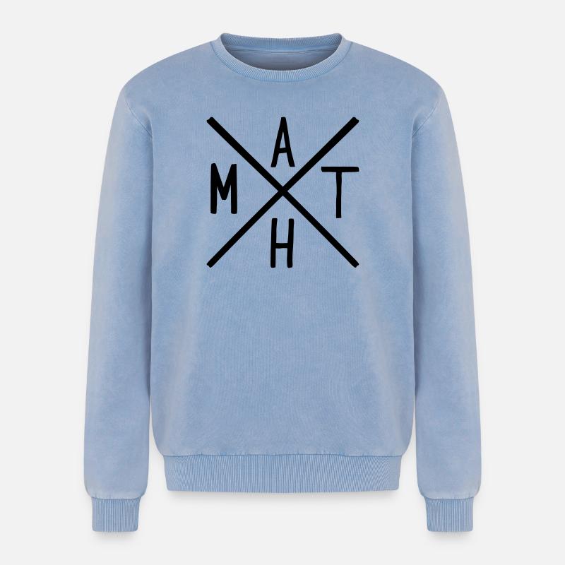 Math - Relaxed Unisex Premium Acid Washed Sweatshirt - acid washed blue