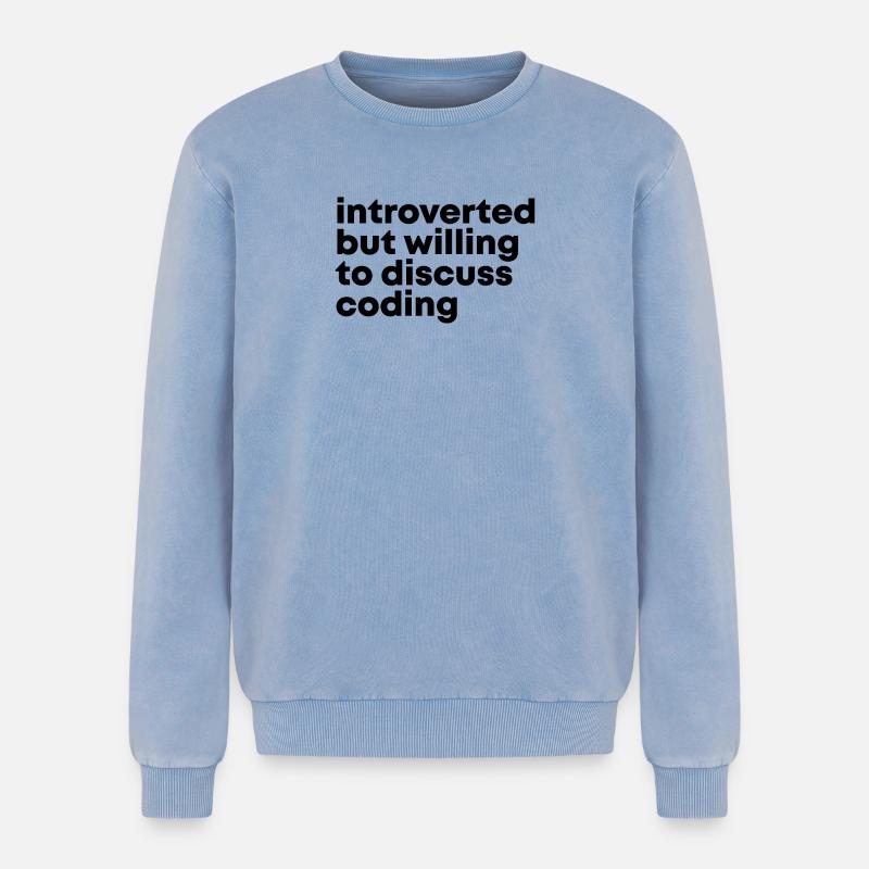 Coding - Relaxed Unisex Premium Acid Washed Sweatshirt - acid washed blue