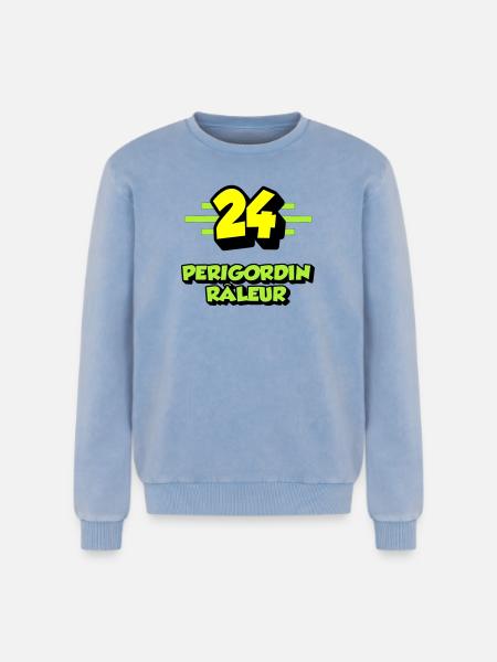 Complaining Périgordin - Relaxed Unisex Premium Acid Washed Sweatshirt - acid washed blue