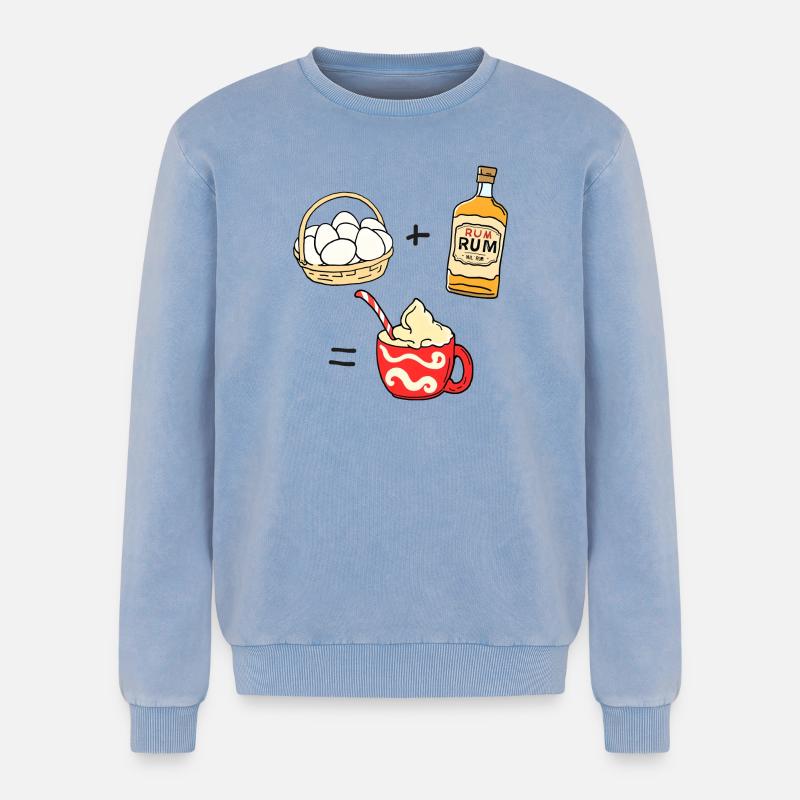 Eierpunsch - Relaxed Unisex Premium Acid-Washed Sweatshirt - Blau Acid Wash