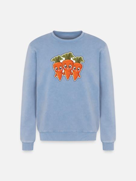 Karla, Kalle and Kim – The Carrot Friends - Relaxed Unisex Premium Acid Washed Sweatshirt - acid washed blue