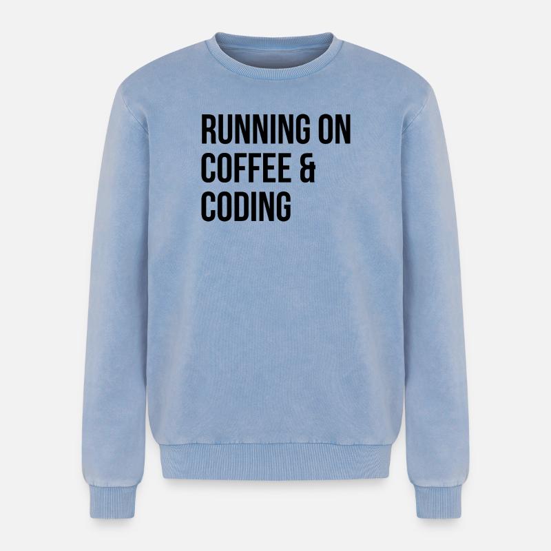Coding - Relaxed Unisex Premium Acid Washed Sweatshirt - acid washed blue