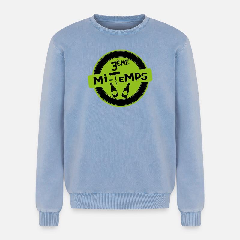3rd Half - Relaxed Unisex Premium Acid Washed Sweatshirt - acid washed blue