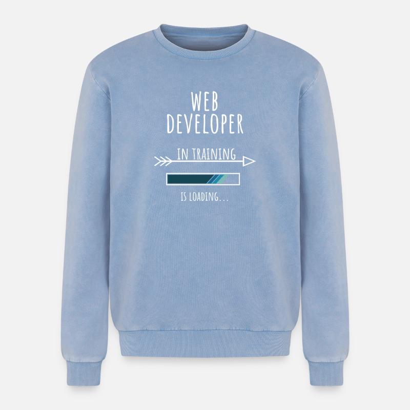 Web Developer in Ausbildung Beruf Geschenk - Relaxed Unisex Premium Acid-Washed Sweatshirt - Blau Acid Wash