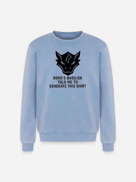 Generated by the Basilisk - Relaxed Unisex Premium Acid Washed Sweatshirt - acid washed blue