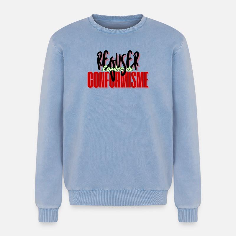 Refusing conformism - Relaxed Unisex Premium Acid Washed Sweatshirt - acid washed blue