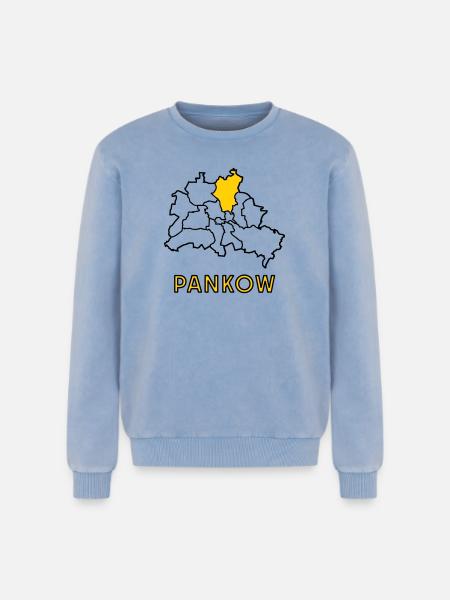 PANKOW, a district of Berlin - Relaxed Unisex Premium Acid Washed Sweatshirt - acid washed blue