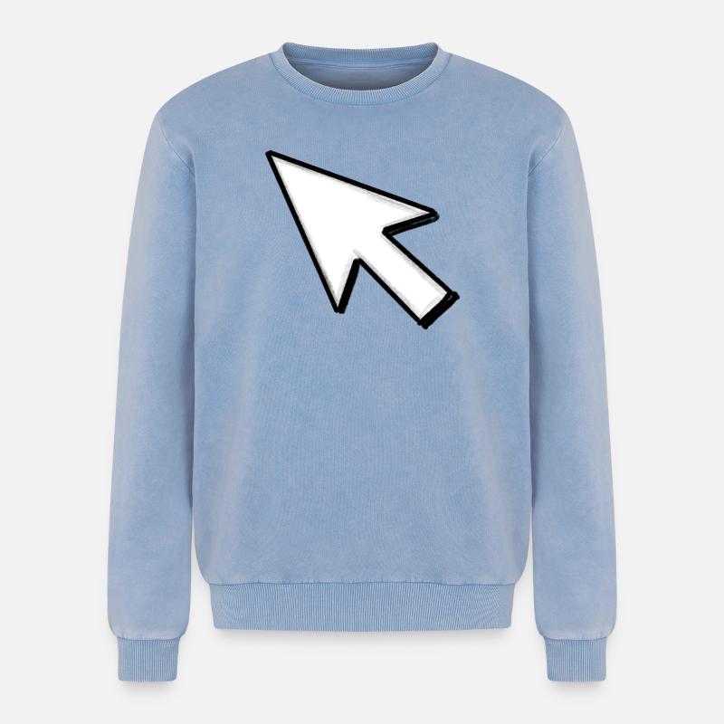 Cursor: Click mich! - Relaxed Unisex Premium Acid-Washed Sweatshirt - Blau Acid Wash