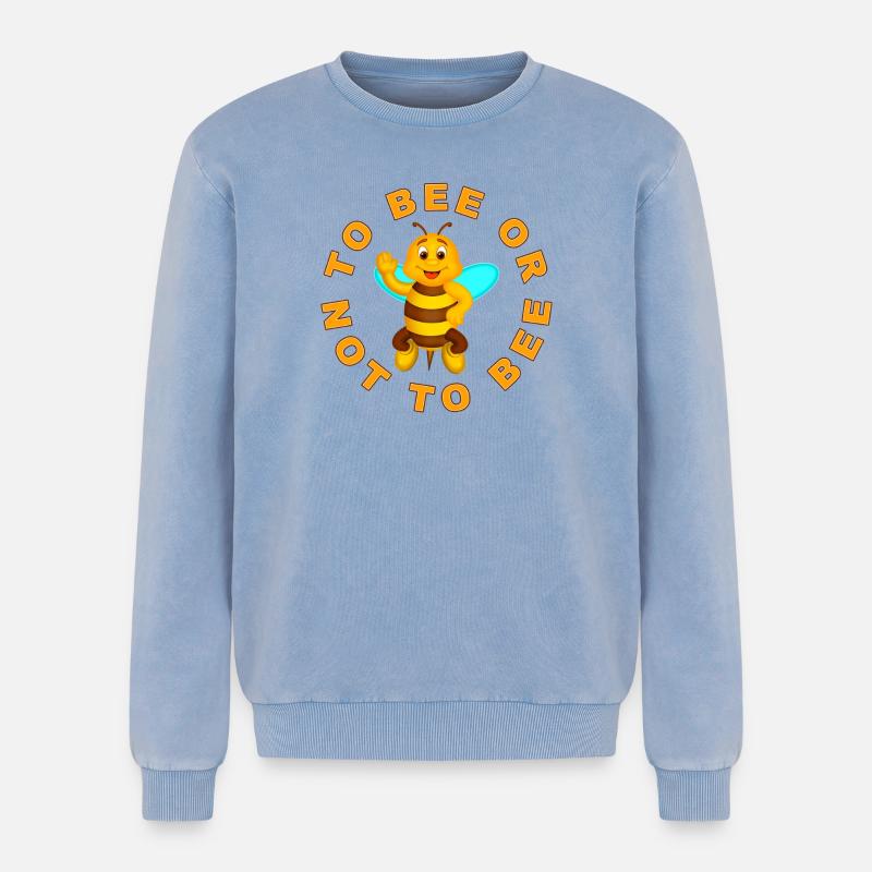 Biene oder nicht Biene - Relaxed Unisex Premium Acid-Washed Sweatshirt - Blau Acid Wash