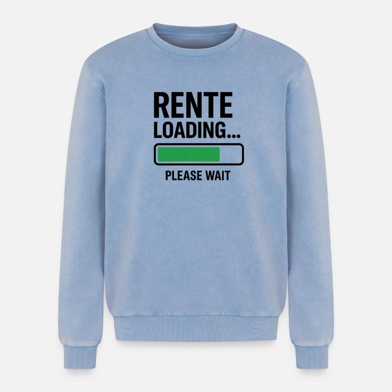 Rente Loading please wait - Relaxed Unisex Premium Acid Washed Sweatshirt - acid washed blue