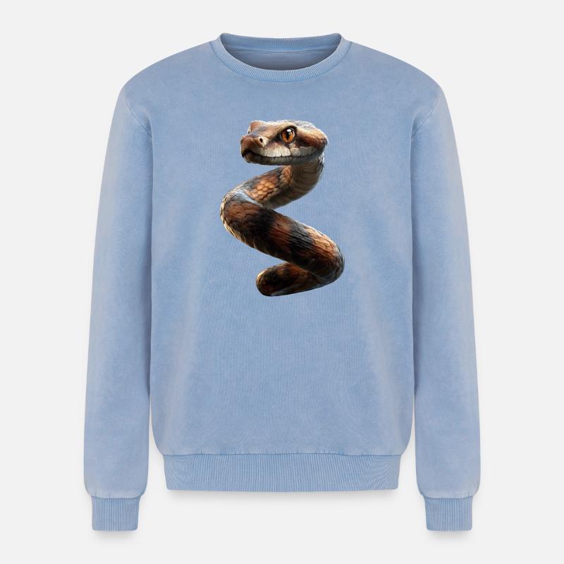snake, python, cobra, rattlesnake, snakes - Relaxed Unisex Premium Acid Washed Sweatshirt - acid washed blue