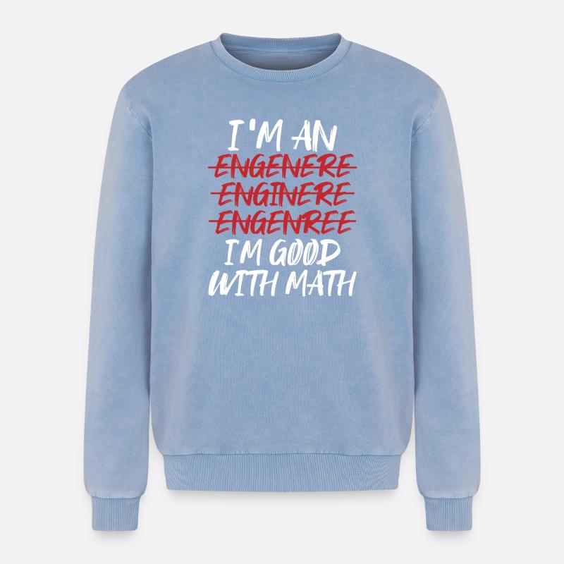 Math Math Math Teacher Mathematician - Relaxed Unisex Premium Acid Washed Sweatshirt - acid washed blue