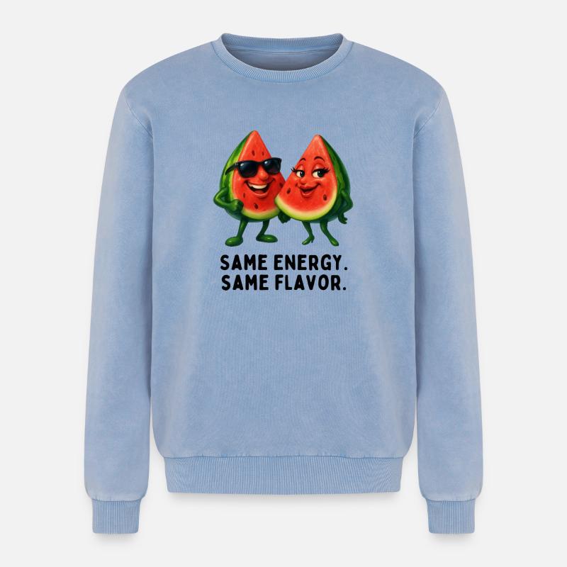 Same energy, same taste - Relaxed Unisex Premium Acid Washed Sweatshirt - acid washed blue