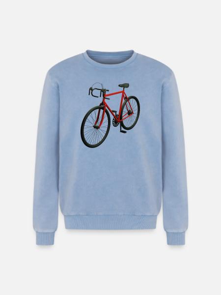 Retro Rennrad - Relaxed Unisex Premium Acid-Washed Sweatshirt - Blau Acid Wash